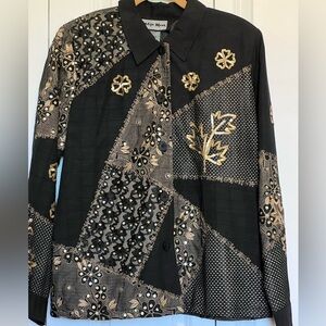 Vintage Indigo Moon embroidered embellished jacket